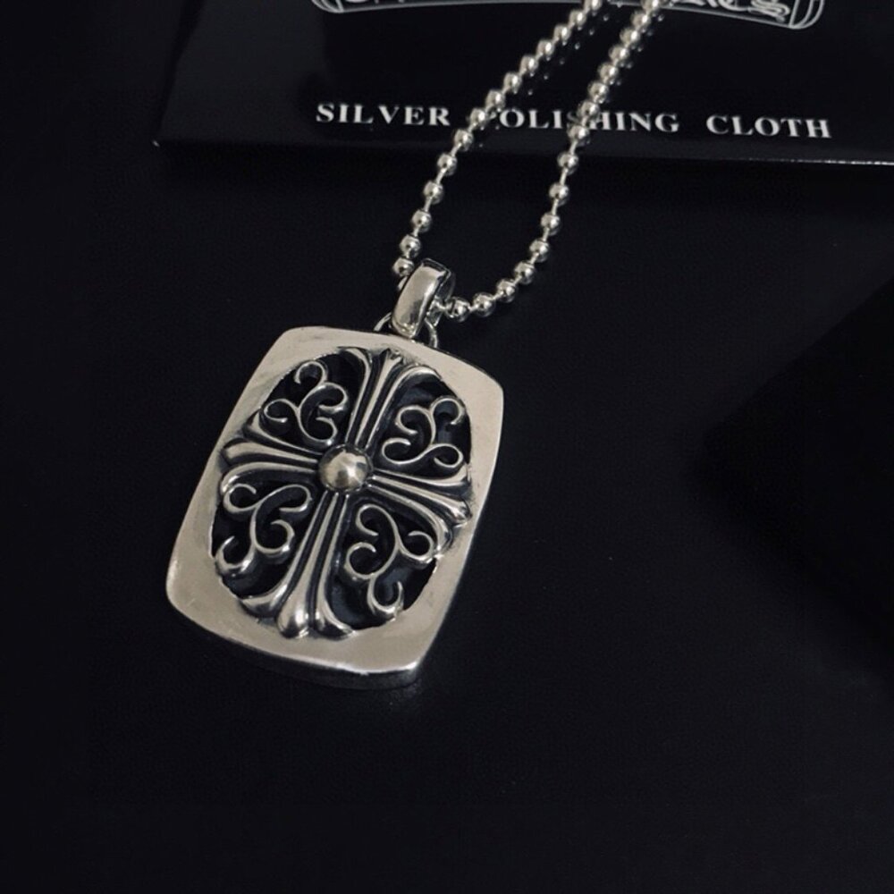 Chrome Hearts Cross Square Silver Necklace